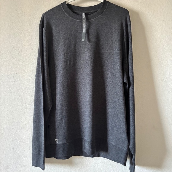 Vuori Men's Ponto Performance Crew Long Sleeve Shirt Color: Charcoal Heather XL - Picture 4 of 15